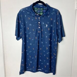 Willian Murray -‎ Men’s Titos Vodka Golf Polo Blue & Orange - Sz. S